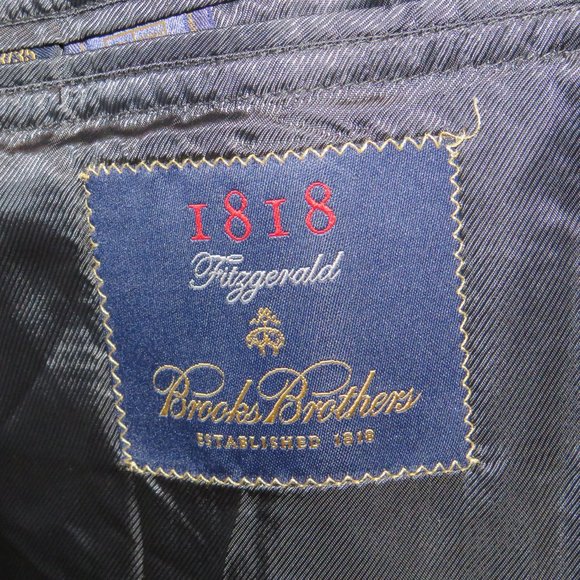 Brooks Brothers 1818 Fitzgerald Estrato Charcoal Stripe Two Button Suit 41R - Picture 14 of 14